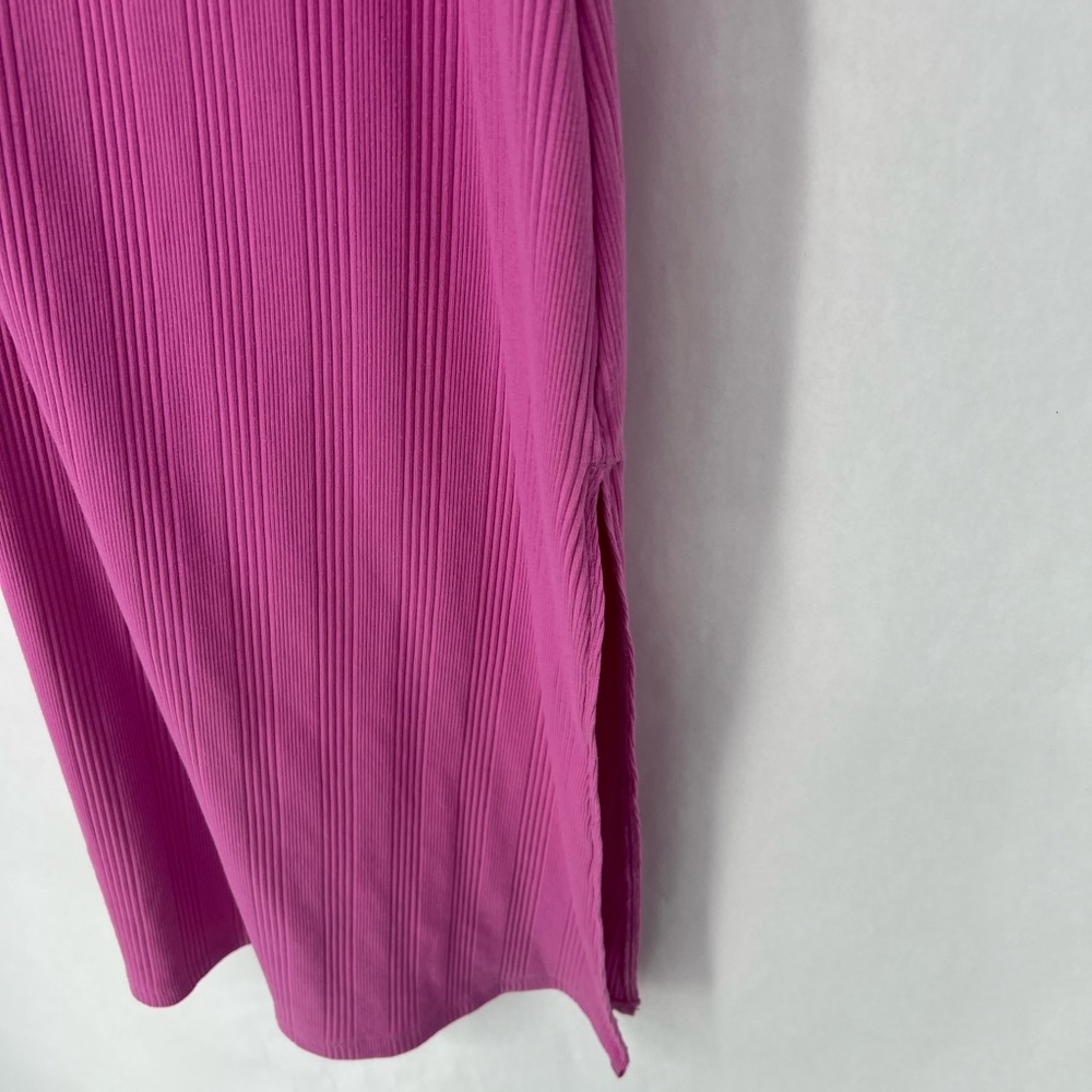 Aerie ribbed one shoulder ribbed midi dress pink - Picture 5 of 11